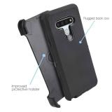Customerfirst Heavy Duty Armor for LG Stylo 6, Built-in Screen Protector with Belt Clip Holster, Shockproof Rugged Shell Case, Non-Slip Bumper Hybrid Case (Black)