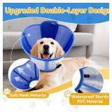 Vithael Upgraded Dog Cone Collar for Dogs After Surgery, Soft Breathable Pet Recovery Collar with Double-Layer Design, Adjustable Dog Cone Collar for Large Medium Dogs, Elizabethan Collar (M, Blue)