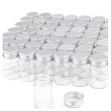 DMuuuDM 50 Pack,20ml Clear Glass Essential Oil Bottle,Empty Refillable Travel Glass Liquid Sample Vial Decorations Preservation Storage Vials Test Jars Container with Aluminum Lids-1.18" W x 2" H