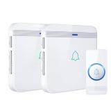 AVANTEK Wireless Doorbell, D-3W Waterproof Door Chime Kit Operating at over 1300 Feet with 2 Plug-In Receivers, 52 Melodies, CD Quality Sound and LED Flash