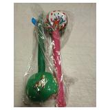 OnVisit 2PCS Long Size Manual Lymphatic Drainage Massage Hammer for Body, Back Massage Hammer Taichi,Wormwood Massage Hammer Sticks Muscle Relaxation 2PCS (Red/Green)