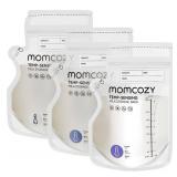 Momcozy Easy Pour Breastmilk Storage Bag, 8Oz, Temp-Sensing Color Change, 200 Count Milk Bag with Self Standing for Breastfeeding, No Leak Presterilized for Freezer, Recyclable & BPA Free