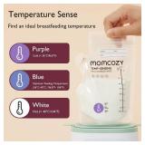 Momcozy Easy Pour Breastmilk Storage Bag, 8Oz, Temp-Sensing Color Change, 200 Count Milk Bag with Self Standing for Breastfeeding, No Leak Presterilized for Freezer, Recyclable & BPA Free