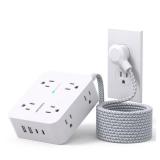 Extension Cord 25 Ft, HANYCONY Surge Protector Power Strip with 8 Outlets 4 USB Ports(2 USB C), Long Cord, Wall Mount, Desk USB Charging Station for Home Office College Dorm Room Essentials