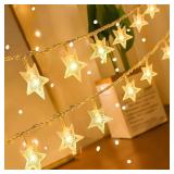 ANJAYLIA Star Lights 10 FT 20 LED Battery Operated String Lights for Bedroom Indoor & Outdoor, Party, Wedding and Ramadan Christmas Decorations 2 Pack Warm White