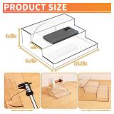 Yieach 3 Tiered Acrylic Display Stands for Cupcake Stand,Perfume Shelf Organizer,Figure and Funko Pop Display,No Installation,Clear Table Risers Display Stands for Collectibles,Makeup and Dessert,2PCS