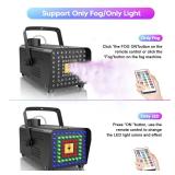 Fansteck Fog Machine, Smoke Machine with 72 LED Lights Effect, 500W and 2000CFM Fog with Wireless Remote Control, Perfect for Indoor Outdoor Wedding, Halloween, Party and Stage Effect