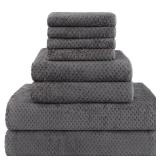 HOMEXCEL 8 Piece Bath Towel Set, Microfiber Bathroom Towel - 2 Bath Towels, 2 Hand Towels, and 4 Wash Cloths, Super Soft, Highly Absorbent Towels for Bathroom, Gym, Hotel, and Spa (Grey)