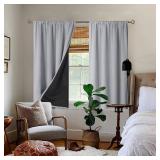 BGment Light Grey Blackout Curtains for Bedroom 54 Inch Length, Rod Pocket 100% Blackout Curtains with Thermal Liner Room Darkening Curtains for Living Room, Each Window Curtain 2 Panels, 42 x 54 Inch