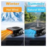 Car Heater,2-in-1 Heating & Cooling Modes 12V Portable Heater for Car Plug in Cigarette Lighter