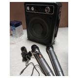 VOSOCO Karaoke Machine, Portable Bluetooth Karaoke Speaker with 2 Wireless Microphones, PA System for Adults Kids with LED Lights & Echo Adjustment, Supports TWS/TF/USB/AUX for Home Party