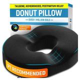 PT ENDORSED Donut Pillow for Tailbone Pain Relief, Hemorrhoid Pillow for Sitting, Donut Seat Cushion Post Surgery, Lifting Cushions for Postpartum Pregnancy, Coccyx, Bed Sore Cushion Butt Pillows