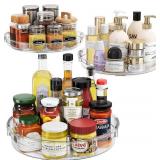 LAMU 3 Pack Lazy Susan Organizer Turntable for Cabinet, Pantry Organizers and Storage, Rotating Condiment Organizer for Kitchen, Table Top, Fridge, Countertop, Spice Organization, 9.25