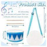 Kids Drum Set,8 Inch Wooden Drum Toys,Educational Baby Musical Toy with an Adjustable Strap and 2 Drumsticks,Sensory Musical Instrument Toys for Toddler,Kids,Boys & Girls