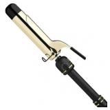 HOT TOOLS 24K Gold Extended Barrel Spring Curling Iron 1.5  with Clamp for Loose Curls