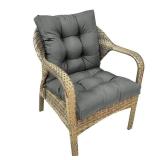 UUluhao Outdoor Wicker Chair Cushion Waterproof Non Slip Patio Cushions for Outdoor Furniture,Thicken Indoor Chair Seat Pad for Dorm Office Dark Grey 41.7 x 20.8 x 3.9in