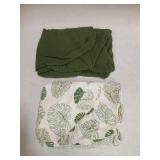 Blissful Diary Muslin Changing Pad Cover for Girls Boys, Ultra Soft Breathable Cotton, Baby Diaper Change Table Pad Covers, 2Pack (Monstera Leaves&Dark Green)