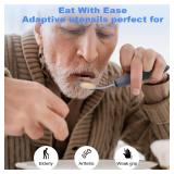 Adaptive Utensils,Weighted Utensils for Hand Tremors,Utensils for Parkinsons Patients,Elderly,Arthritis,Weak Hand Grip,Tremors&Handicapped.Stainless Steel Knife,Fork and Spoons Set (4pcs Right-Handed)