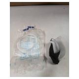 Wearable Urine Collector Set with 1.2M Catheter, Breathable Cotton Pants, 2000ml and 1000ml Urinary Drainage Bags, Reusable Silicone Urine Collector for Comfortable Urine Management, Elderly Men Black