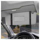 Polarized Sun Visor Extender for Car with PC Lens & 2 Side Sunshade, UV400 Car Sun Visor Extension, Anti-Glare for Safe Driving