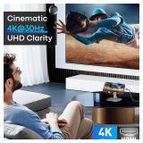 UANTIN USB C to HDMI Cable 6Ft | 4K High-Speed USB 3.1 Type-C to HDMI Cord [Thunderbolt 3/4/5 Compatible] with MacBook, Galaxy S9 to S24, iPhone 15/16, iPad Pro, iMac, Surface