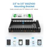 ORICO 2.5 SSD SATA to 3.5 Hard Drive Adapter Internal Drive Bay Converter Mounting Bracket Caddy Tray for 7 / 9.5 / 12.5mm 2.5 inch HDD / SSD with SATA III Interface(1125SS-2) 2Pack