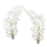 Sppry Wedding Pearl Hair Clips 2 PCS- Rhinestone Hair Accessories for Bridal Women (Silver)