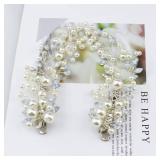 Sppry Wedding Pearl Hair Clips 2 PCS- Rhinestone Hair Accessories for Bridal Women (Silver)