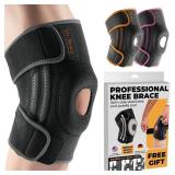 DR. BRACE ELITE Knee Brace with Side Stabilizers & Patella Gel Pads for Maximum Knee Pain Support and fast recovery for men and women-Please Check How To Size Video (Mercury, Large)