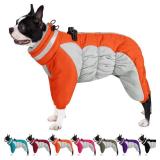 AOFITEE Dog Coat Warm Dog Puffer Jacket for Winter, Windproof Dogs Coat with Harness Built in, Reflective Turtleneck Dogs Winter Jacket Snowsuit, Full Body Fleece Coats for Small Medium Large Pet