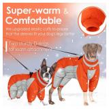 AOFITEE Dog Coat Warm Dog Puffer Jacket for Winter, Windproof Dogs Coat with Harness Built in, Reflective Turtleneck Dogs Winter Jacket Snowsuit, Full Body Fleece Coats for Small Medium Large Pet