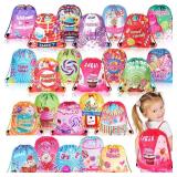 Sweetude 24 Pcs Candy Party Gifts Bags Candy Drawstring Bags Decoration Favor Storage for Girls Kids Birthday Wedding Party Decoration
