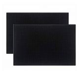 Tebery 2 Pack Black Bar Mat, 18 x 12 Rubber Dish Drying Mat for Countertop, Non Slip Cocktail Service Spill Mats for Bartending, Coffee Bar Mats Accessories for Home Kitchen