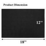 Tebery 2 Pack Black Bar Mat, 18 x 12 Rubber Dish Drying Mat for Countertop, Non Slip Cocktail Service Spill Mats for Bartending, Coffee Bar Mats Accessories for Home Kitchen