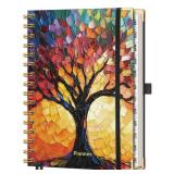 AHGXG 2026 Planner, Weekly and Monthly Planner for Women, Jan 2026 - Dec 2026, Medium Size (5.7 x 8.3), Calendar 2026, Hardcover with Monthly Tabs, Spiral-Bound, 100 GSM Thick Paper, Colourful Tree