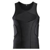 GRDFLX Men Padded Compression Shirt Football Rib Protectors Chest Guard 4-Pads Padded Shirt Protective Gear for Youth Adult