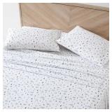 Eddie Bauer - Twin Sheet Set, Cotton Percale Bed Sheets, Crisp & Cool Bed Sheets, Ideal Dorm Essentials (Campout Dark Blue, Twin)