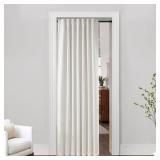 Closet Curtain for Open Closet 78 Inch Long,Linen Blackout Pleated Faux Accordion Door for Interior Indoor Doorway Closet Doors,2 Panel Set 52x78 in Length,Cream Ivory Off White