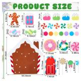 Soulchen DIY Christmas Felt Gingerbread House Kits 2.6x2.5 ft with 36 Detachable Ornaments Felt Christmas Tree for Wall Hanging Decorations Crafts Kit for Xmas Gifts Activities Arts