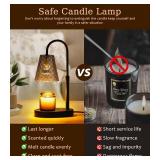 Candle Warmer Lamp Electric with Timer Candle Burner Lamp Shade Top Flameless Jar Height Adjustable