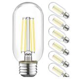 winsaLED T45 Dimmable Led Bulb 60 Watt Equivalent,Vintage E26 Base 6W LED Edison Bulbs,Tubular Clear Decorative Light Bulb,5000k Led Lightbulbs 60W Daylight, 800LM, 6 Pack