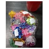 Seematn Christmas Party Game Xmas Bow Games for Family Adults Raffle Carnival Party, Include 40 Gift Bows 20 Disposable Plastic Cups and Red Rope for Christmas Accessories Holiday Prizes