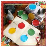 Jetec 48 Pcs Christmas Glitter Ball Sticky Note Pads Self-Adhesive Memo Pads Xmas Ball Cutouts Bulletin Board Decor for DIY Craft Art Holiday Office Home Party Supplies Teachers Present, 30 Sheets/pad