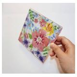 Acrylic Napkin Coaster,DIY Clear Acrylic Coasters with Insert for Cocktail Napkins for Festival,Party,Home,Bar Decor (6pcs Coasters+ 1pcs Holder)