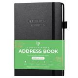 Legend Planner Address Book with Alphabetical Tabs Telephone Contacts Book for Phone Numbers, Addresses, Passwords, Medium (Black)