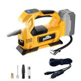 Cordless Tire Inflator Air Compressor for DeWalt 20V Max Battery, 150PSI Portable LED Light Handheld Air Pump with Digital Pressure Gauge for Cars Motorcycles Bikes Sport Balls(Battery Not Included)