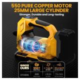 Cordless Tire Inflator Air Compressor for DeWalt 20V Max Battery, 150PSI Portable LED Light Handheld Air Pump with Digital Pressure Gauge for Cars Motorcycles Bikes Sport Balls(Battery Not Included)