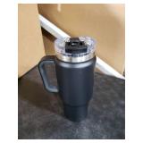 Meoky 32 oz Tumbler with Handle, Insulated Tumbler with Lid and Straw, Stainless Steel Travel Mug, Keeps Cold for 24 Hours, 100% Leak Proof, Fits in Car Cup Holder (Night)