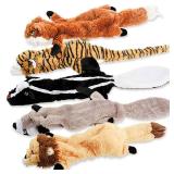 Dog Squeak Toys, No Stuffing Plush Dogs Chew Toy Bundle for Small Medium Large Breed Chewer Tough Durable Squeaky Pet Fetch Puppy Teething Chewing Interactive to Keep Them Busy Best Birthday Gift