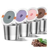 RETHONE K Cup Reusable Coffee Pods, Stainless Steel Reusable K Cups Coffee Filter Compatible with Keurig 1.0 & 2.0 Coffee Makers BPA-Free Refillable Coffee Filters (4 Pack)